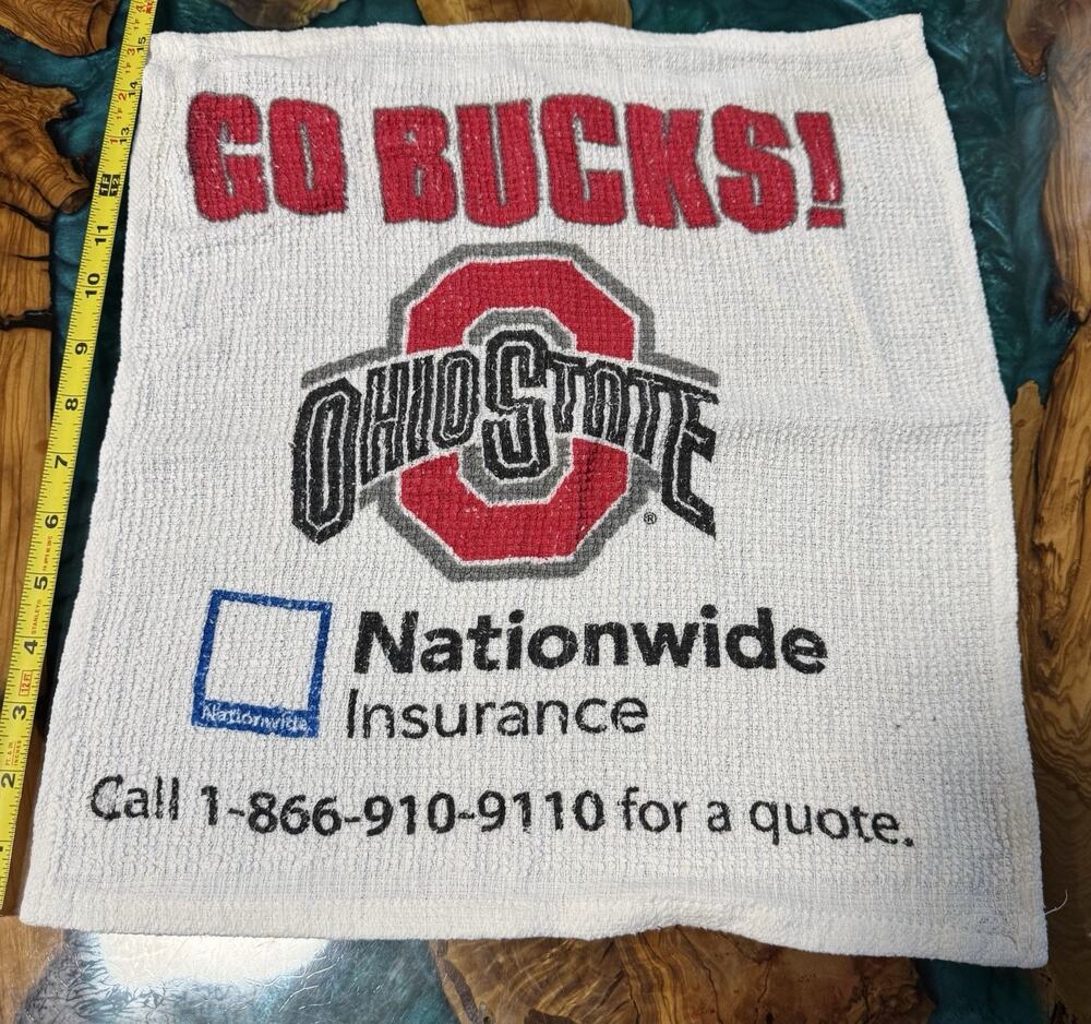 Ohio State Buckeyes Go Bucks Rally Towel Nationwide Insurance 15x14in
